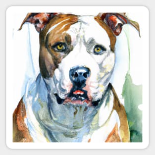 American Staffordshire Terrier Watercolor - Dog Lover Gifts Sticker